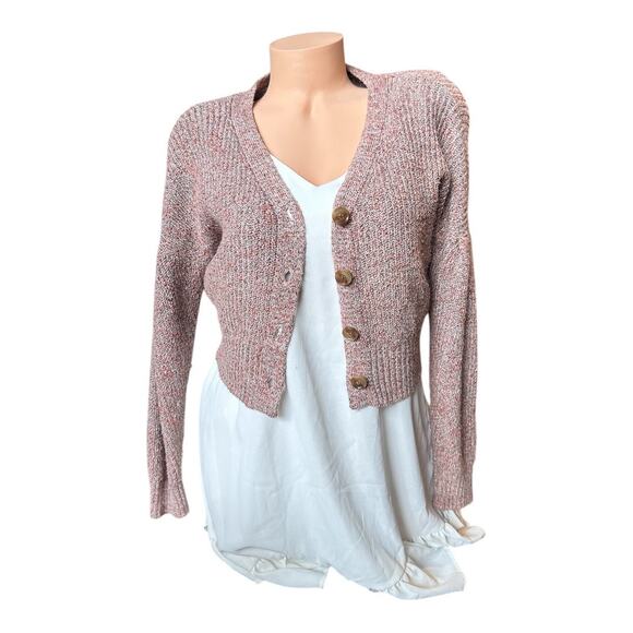 Women’s extra small Pink Marble Button Cardigan - Picture 1 of 4